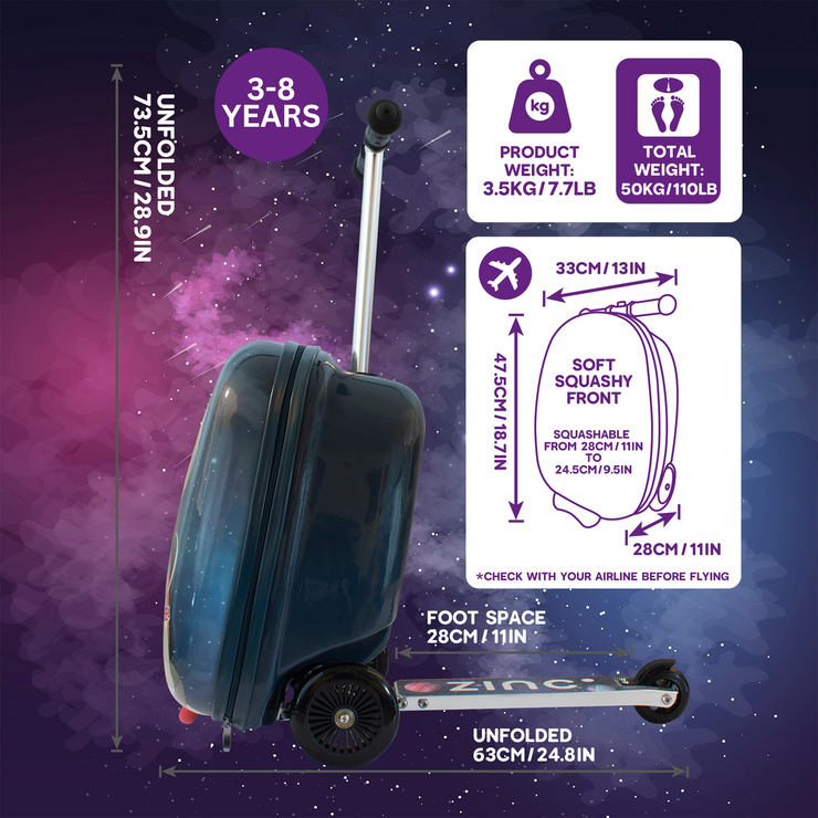 Zinc Flyte Sammie the Spaceman Scooter Suitcase Children s